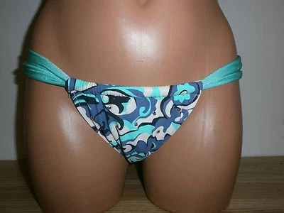 Sauvage Swarovski Crystal Abstract Paisley Print Bikini Bottom Medium Item #228L - Image 1 of 4