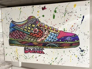 Nike Dunk Art Pezzo Personalizzato dall'artista Orlando Erica Lewin. 1 di 1. Colorato. - Foto 1 di 1