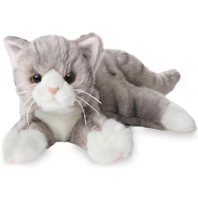 Bearington Collection Socks Plush Cat 15-in - Realistic Stuffed Cat - Grey Pl... - Image 1 of 4