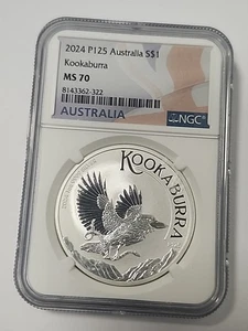 2024 P125 AUSTRALIA $1 KOOKABURRA. NGC. MS 70 - Picture 1 of 2
