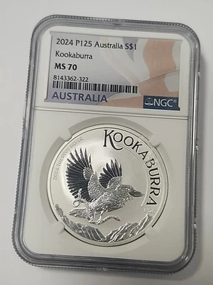 2024 P125 AUSTRALIA $1 KOOKABURRA. NGC. MS 70 - Image 1 of 2