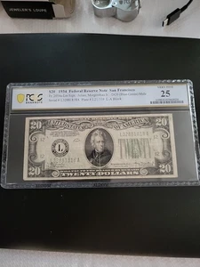 $20 1934 Federal Reserve Note San Francisco VF -25 PCGS  - Picture 1 of 8