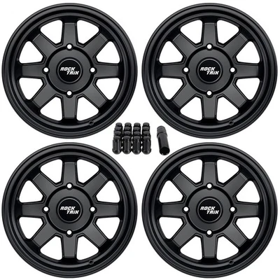 14" RockTrix RT116 ATV UTV Wheels 4x137 4/137, 14x7 4+3 Offset, 10x1.25 Lug Nuts - Image 1 of 4