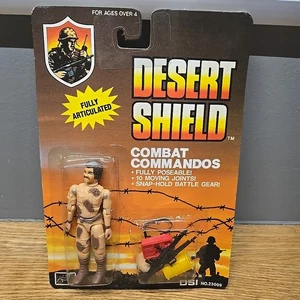 1990 Desert Shield Combat Commandos GI Joe Brown Mustache Good Condition Diecast - Picture 1 of 8