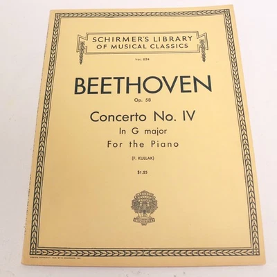 Concierto de Beethoven nº IV op 58 G piano mayor orquesta partitura 1901 G Schirmer Foto 1 de 4