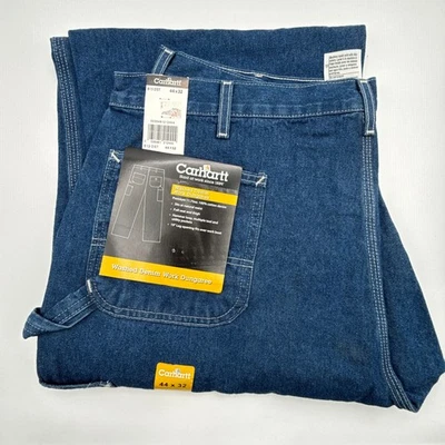 Carhartt Washed Denim Work Dungaree Pants Jeans Mens 44X32 B13 DST NWT NOS - Image 1 of 4