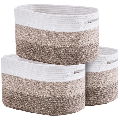 3PCS Cotton Rope Basket Storage 22L Toy Baby Laundry Cotton Organizing Blanket - Image 1 of 4