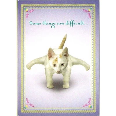Leanin Tree Greeting Card Yoga Cat Encouragement Nina Firefly Pose by Dan Borris - Image 1 of 4