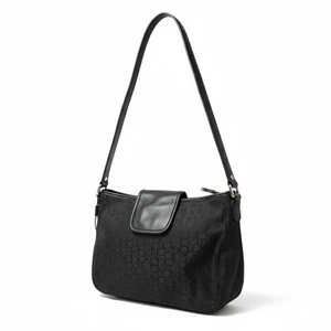 Calvin Klein Black Monogram Shoulder Bag Nylon Medium Tote - Picture 1 of 3