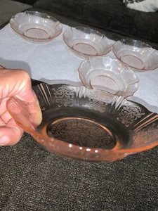 5 American Sweetheart Pink Depression Glass 5-3/4" Cereal Bowls MacBeth- Evans - Picture 1 of 5