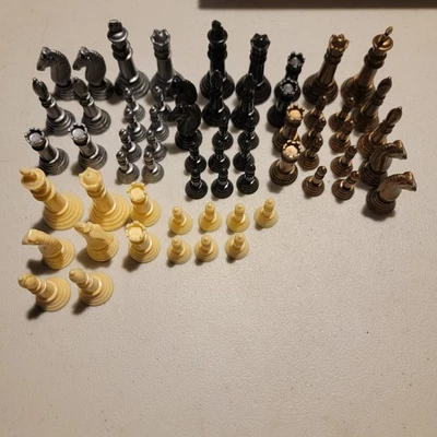 Chess 4 Wow Toys Chess Pieces Only (Missing One Tan Little Piece) 63pcs - Image 1 of 4