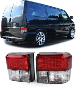 Taillights For VW T4 90-02 LED (18 LED) Red/ Crystal Rear - Picture 1 of 4