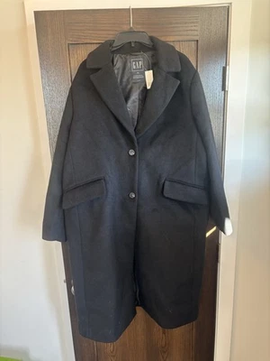Gap Men’s Recycled Wool Blend Overcoat, Navy Blue, XXL, NWT - Image 1 of 3