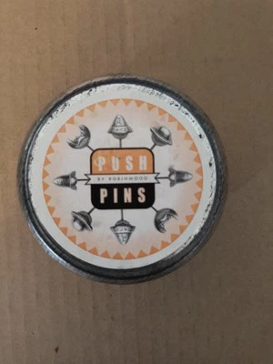 Vintage Robinwood Push Pins Metal Push Pins Thumb Tacks Aliens / Space  - Image 1 of 4