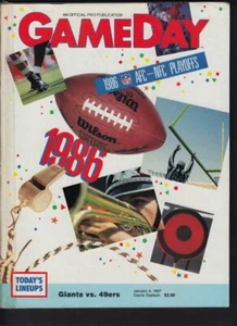 Programme éliminatoires NFC San Francisco 49ers 1986 New York Giants vintage magazine NFL - Photo 1 sur 1