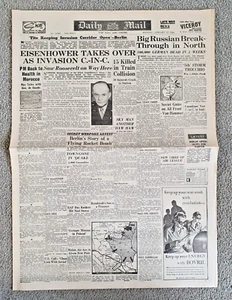 Daily Mail Monday January 17th 1944 WWII Eisenhower Takes Over  P715 - Picture 1 of 4