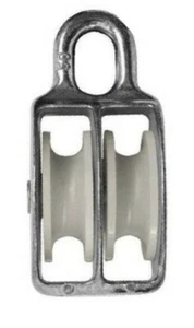 FUERTE POLEA DE ELEVACIÓN DE METAL GALVANIZADO DOBLE Línea de gavilla/Cuerda/Cable/Soporte de cable - Imagen 1 de 2