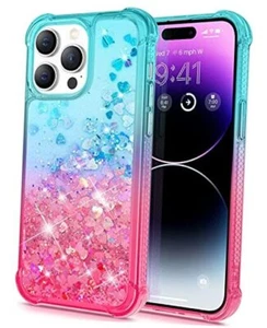 14 Pro Glitter Case Compatible with iPhone 14 Pro 5G, Full Body Glitter Rose - Picture 1 of 8