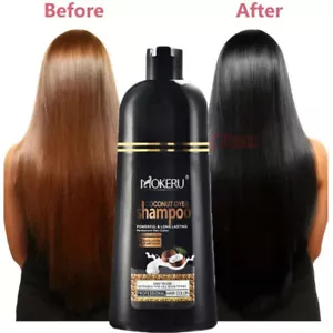 Mokeru Permanent Instant Fast Hair Dye Color Shampoo Coconut/ Argan Oil Essence - Picture 1 of 12
