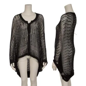 Y's Mesh Open Neck Short Sleeve Knit Cardigan Size 2(K-145793) - Picture 1 of 12