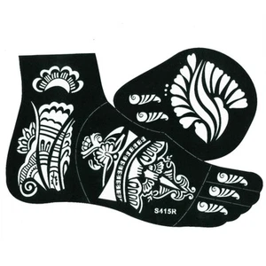 Henna Tattoo Schablone Kina Fußbemalung Dövme Fuß Rechts Mehndi - Bild 1 von 2