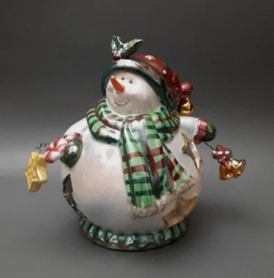 Blue Sky Clayworks Vintage 2000 Christmas Snowman Candleholder - Image 1 of 4