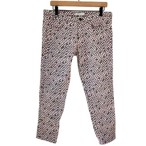 See by Chloe Jeans Hose Rosa Grau Geometrisches Schuppenmuster Designer Damen 30 - Bild 1 von 9