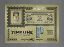 Jim Catfish Hunter HOF 2005 Prime Cuts Timeline Material Jersey Position 16/18 ⚾
