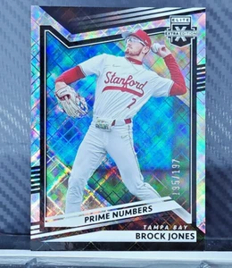 Brock Jones 2022 Elite Extra Edition PRIME NUMBERS SP /197 #65 - Rays RC - Picture 1 of 2