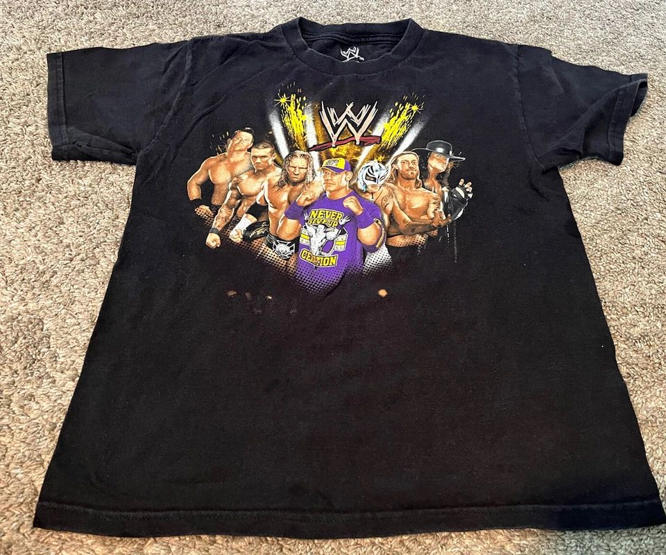 Camiseta Híbrida WWE Cena HHH Undertaker Edge Jóvenes Niños Camiseta de Lucha Mediana Foto 1 de 4