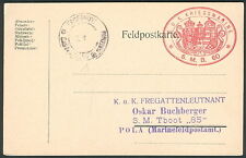 Hungary Torpedo Boat “60” card, red oval cancel, VF