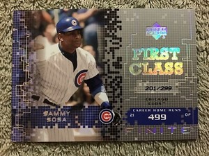 2002 Upper Deck Finite SAMMY SOSA First Class SP #d /299 Chicago Cubs
