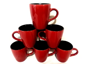 Corelle Hearthstone Set di 6 tazzine da caffè in gres rosso peperoncino e nero - Foto 1 di 2