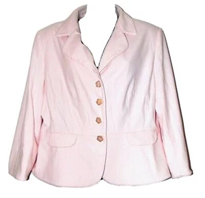 TAHARI ARTHUR S LEVINE Pink Lined Flower floral Button blazer jacket petite - Picture 1 of 5