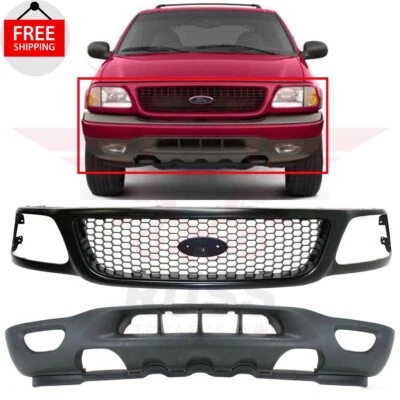 New Front Grille & Bumper Lower Valance Tow/Fog Hole Fits 1999-2004 FORD F-150 Foto 1 de 3