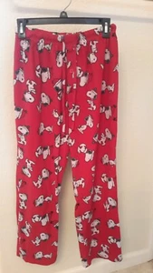 Peanuts Snoopy Sleepwear  Boys Size Small Christmas Theme Red Pre-owned - Picture 1 of 6
