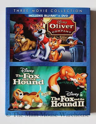 Disney Oliver and Company The Fox and The Hound Fox & Hound II Blu-ray DVD Pack - Image 1 of 4