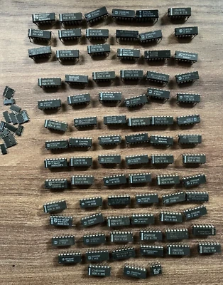 Lote de paquete de chips CMOS IC - 90+ chips - RCA, Motorola, Toshiba y más Foto 1 de 4