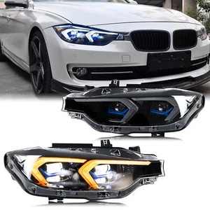 LED Headlights Compatible with BMW F30 F82 3-Series M3 2013-2015 Front Lamps - Picture 1 of 5