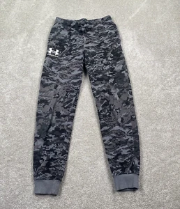 Under Armour Youth Boys Activewear Camo Pennant Joggers Pants Size L Black Gray - Picture 1 of 10