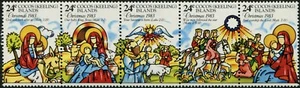 1983 Cocos (Keeling) Islands Christmas Issue Strip Of 5 Mint Never Hinged, Clean - Bild 1 von 1