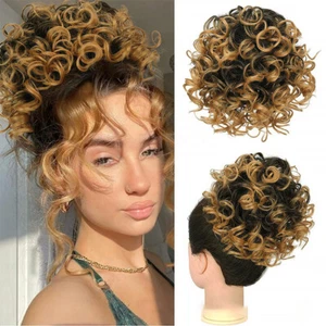 Women Curly Messy Bun Hairpiece Drawstring Clip in Curly Hair Piece Chignon Updo - Picture 1 of 26