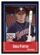 2002 Perfect Game Cedar Rapids Kernals #20 GREG PORTER Cedar Rapids Kernels