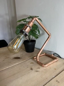 copper pipe Table lamp - Industrial Style - Handmade - Lighting - Picture 1 of 6