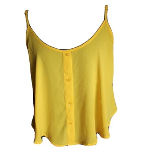 Ambiance Apparel Yellow Cropped Spaghetti Strap Top ~M~ Style 67393 - Picture 1 of 6