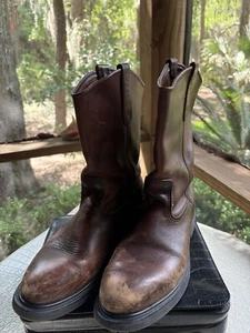 Vintage Red Wing Stiefel Herren 10 D Pecos Bourbon braun Echtleder USA zum Überziehen LESEN - Bild 1 von 22