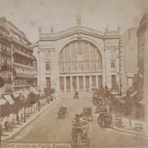 French Street Paris Automobile Stereoview c1877 Antique France Photo Road B1137 - Picture 1 of 7