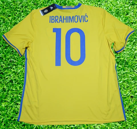 Sweden Soccer Jersey Football Shirt #10 Ibrahimovic 100% Original XL 2016 Home Cover