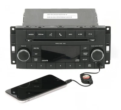 Chrysler Jeep Dodge 2008-2010 radio AM FM mp3 CD XM listo con auxiliar P05091115AC RES Foto 1 de 4