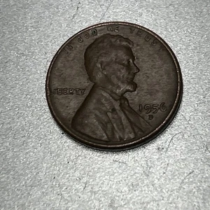 Rare 1956 D Lincoln Wheat Penny L On Rim Error + DD T in Liberty Error - Picture 1 of 7